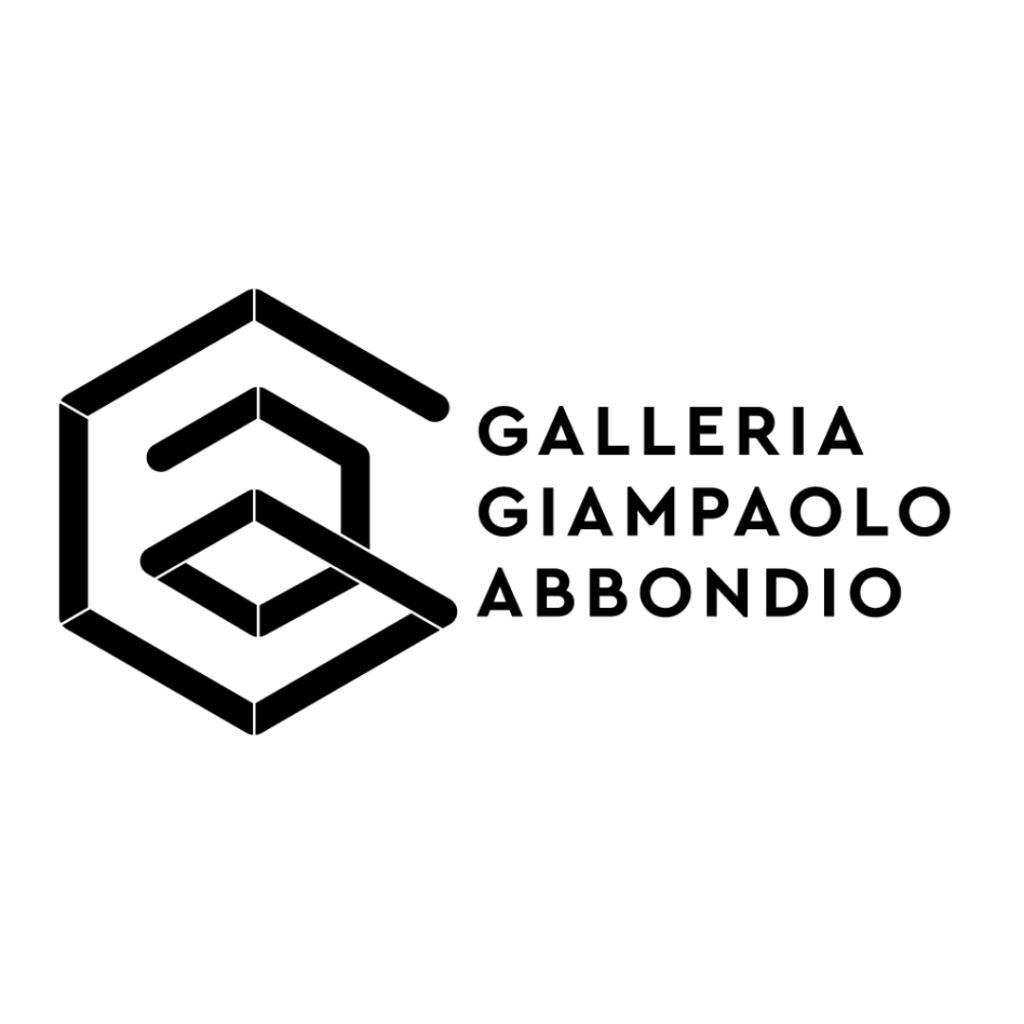 Logo di Gallifrìa Giampaolo Abbondio con un design geometrico in bianco e nero.